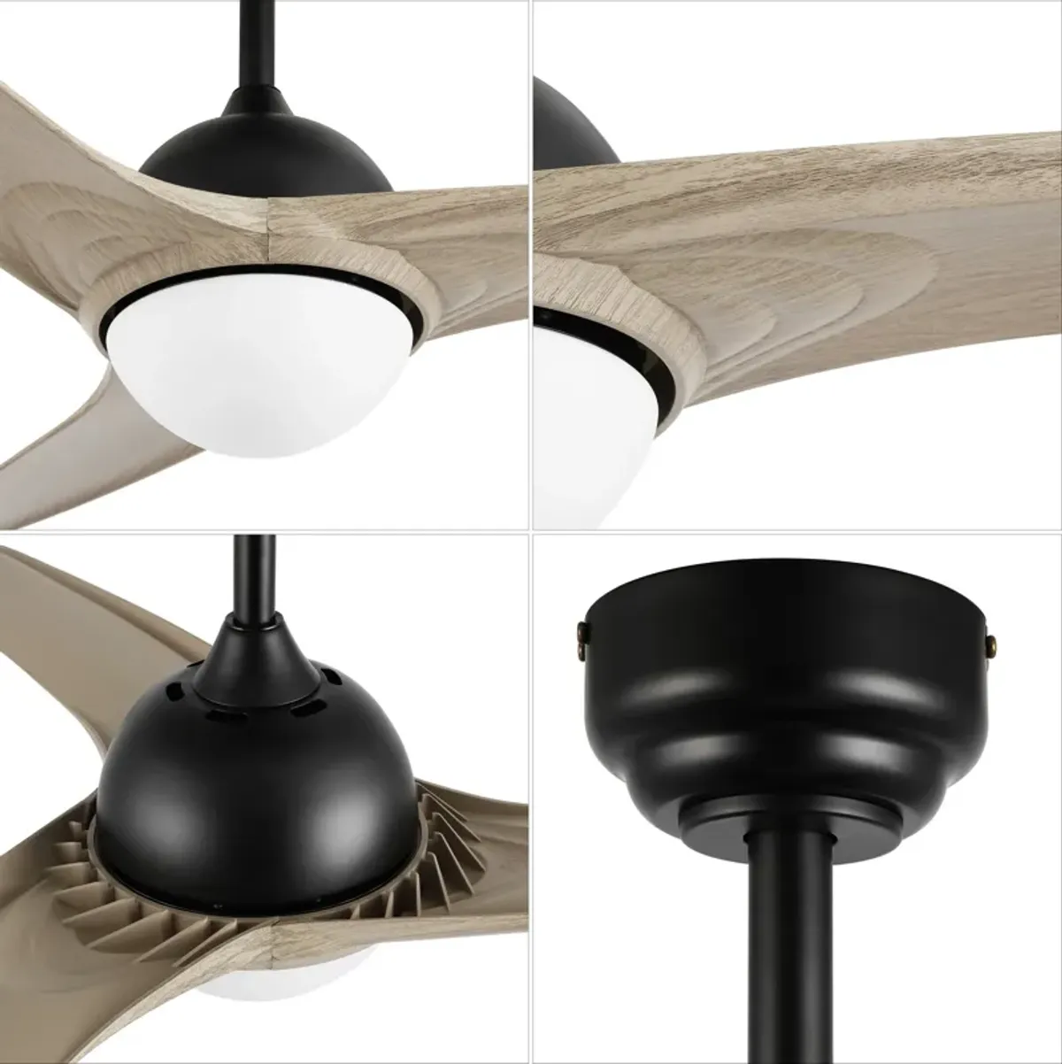 Sully Contemporary Industrial Iron/Plastic Integrated LED Ceiling Fan