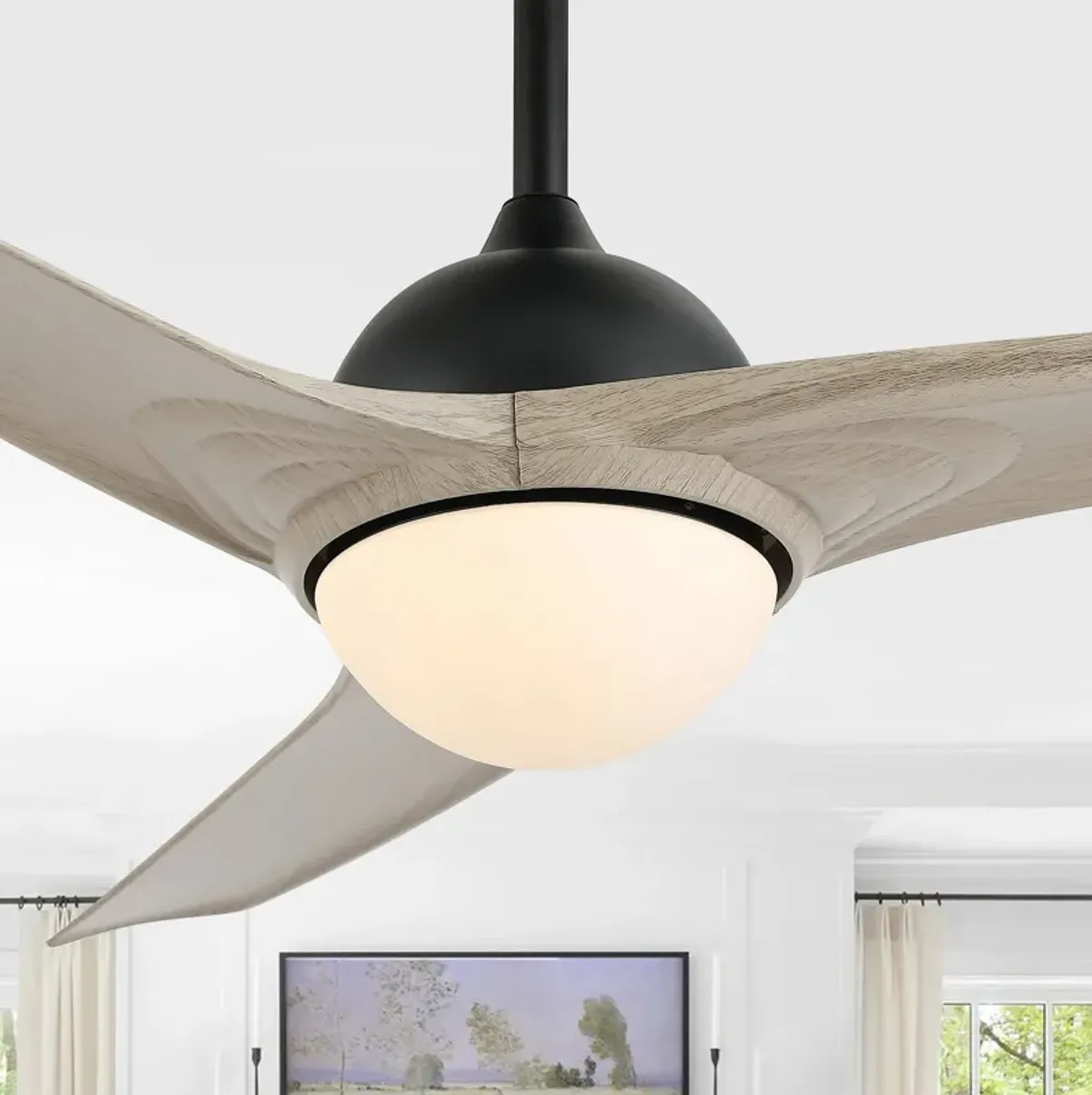 Sully Contemporary Industrial Iron/Plastic Integrated LED Ceiling Fan