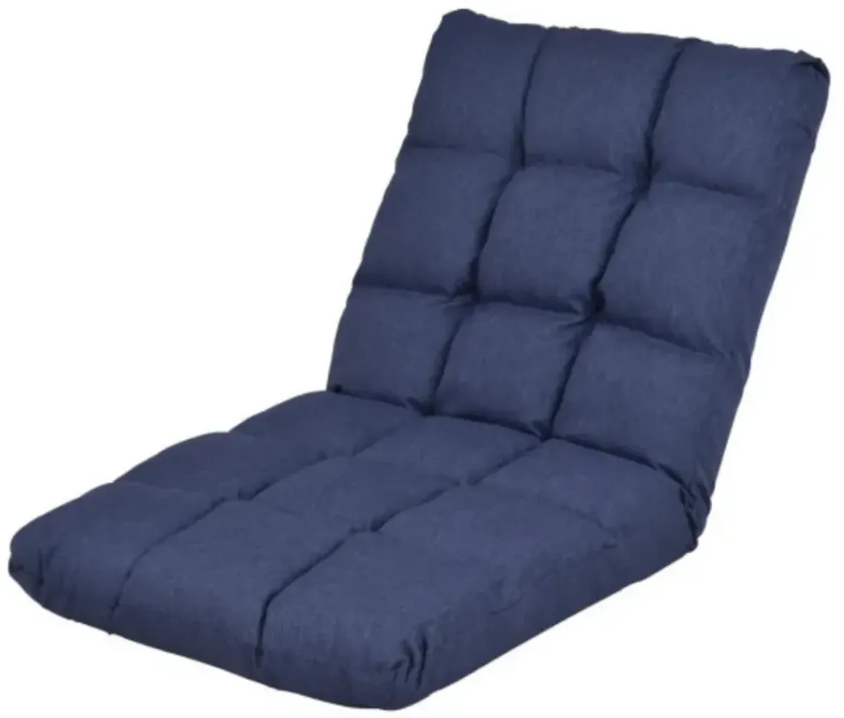 14-Position Adjustable Cushioned Floor Lazy Sofa Chair-Blue