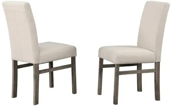 Best Master Furniture Vitaliya Antique Natural Oak Linen Side Chairs, Set Of 2