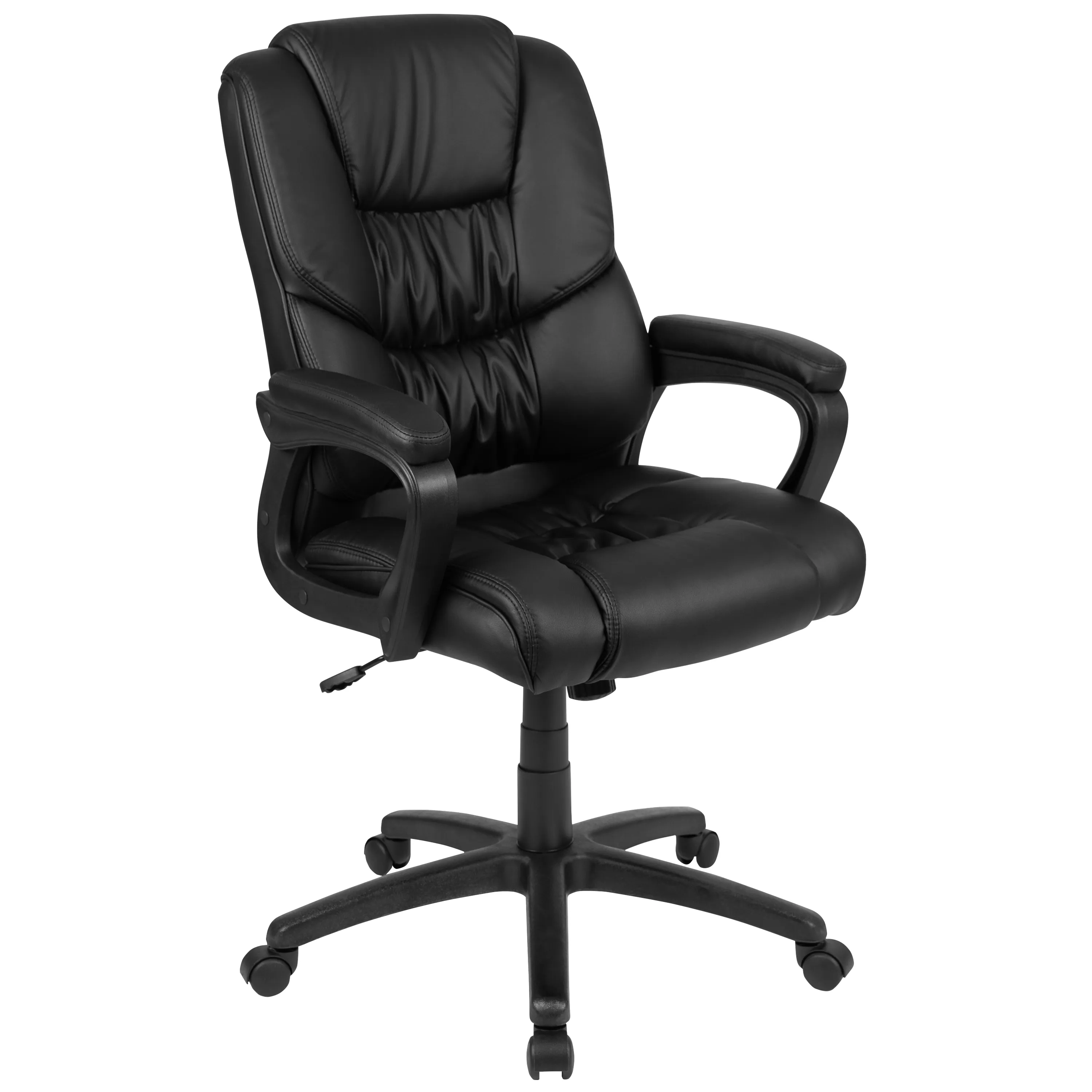 Flash Fundamentals Big & Tall 400 lb. Rated Black LeatherSoft Swivel Office Chair with Padded Arms