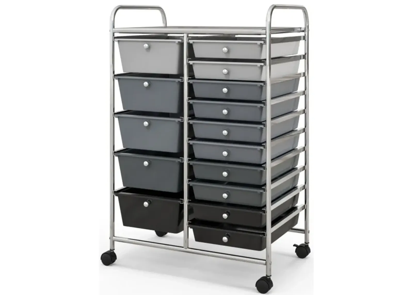 Hivvago 15-Drawer Utility Rolling Organizer Cart Multi-Use Storage