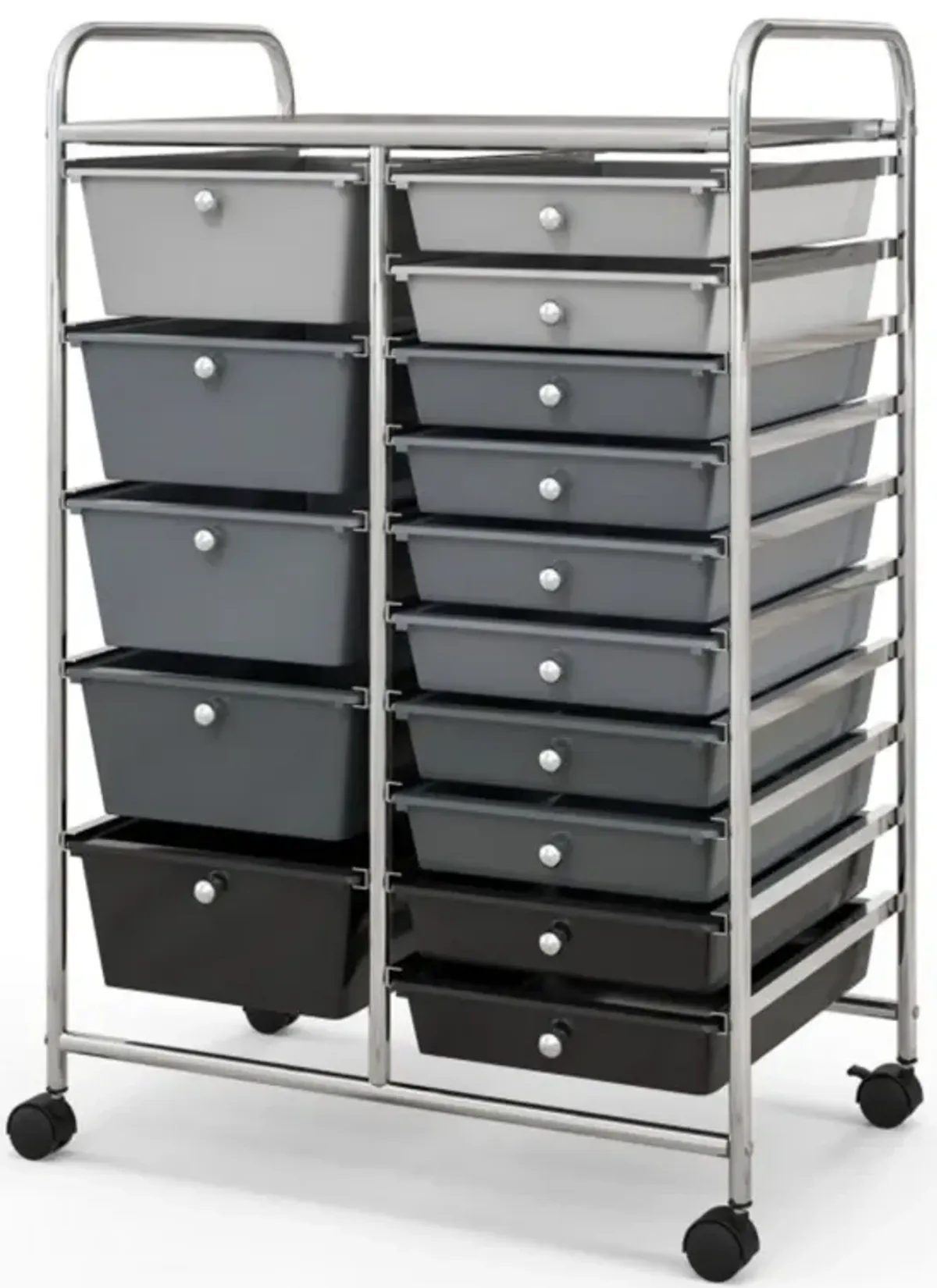 Hivvago 15-Drawer Utility Rolling Organizer Cart Multi-Use Storage