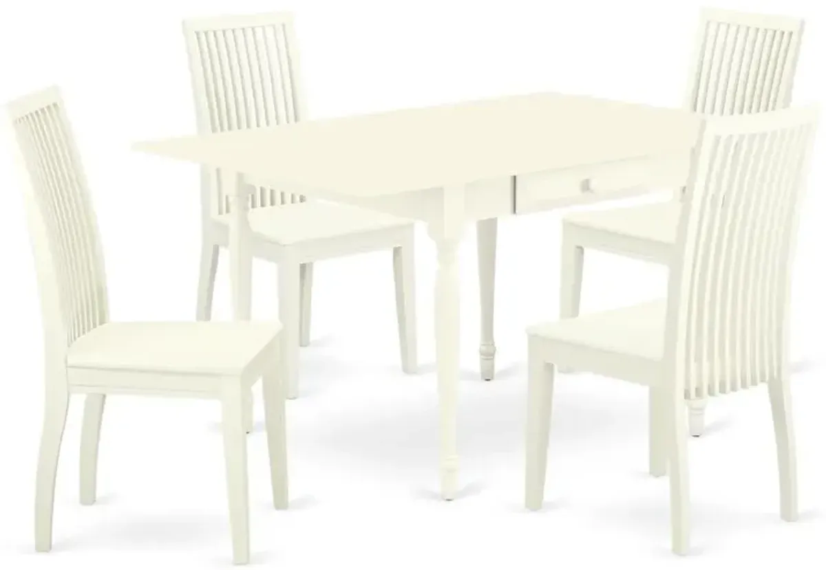 Dining Room Set Linen White, MZIP5-LWH-W