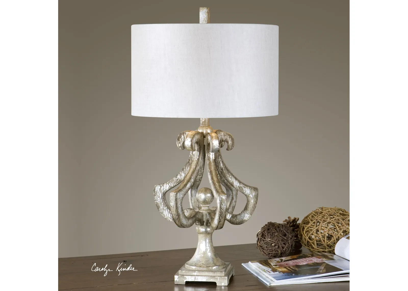 Uttermost Vinadio Distressed Silver Table Lamp