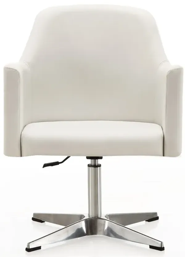 Pelo White Swivel Chair