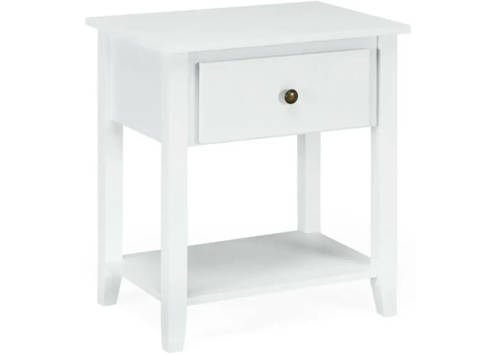 Hivvago Nightstand with Drawer and Storage Shelf for Bedroom Living Room