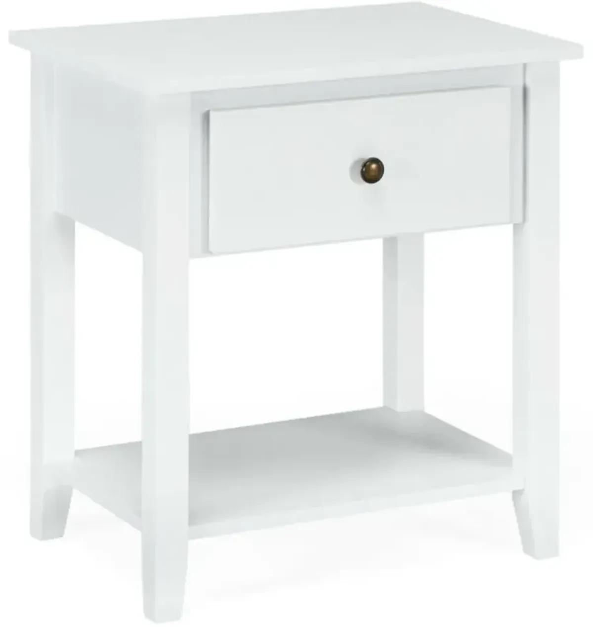 Hivvago Nightstand with Drawer and Storage Shelf for Bedroom Living Room