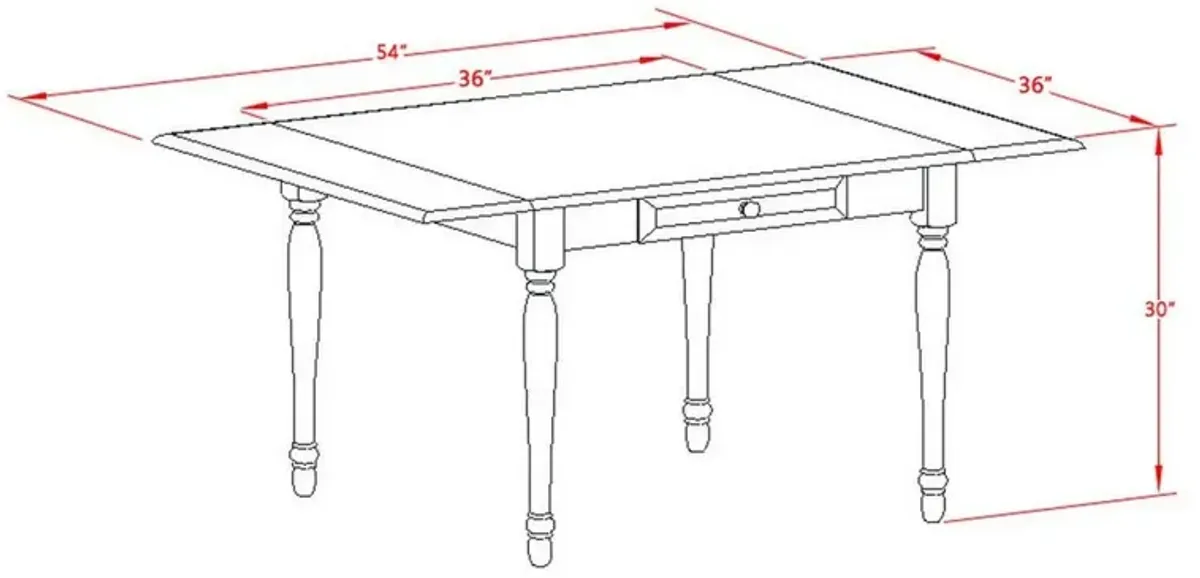 East West Furniture Dining Table Black & Cherry, MZT-BCH-T