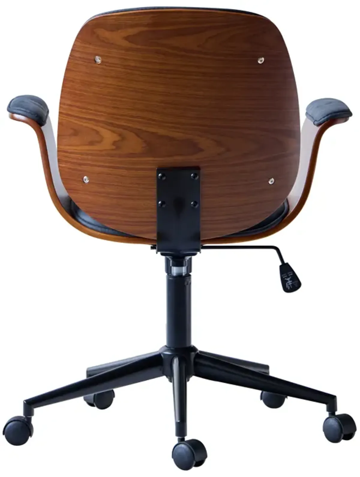 KOLDING Wood and Black Faux Leather Adjustable Office Chair