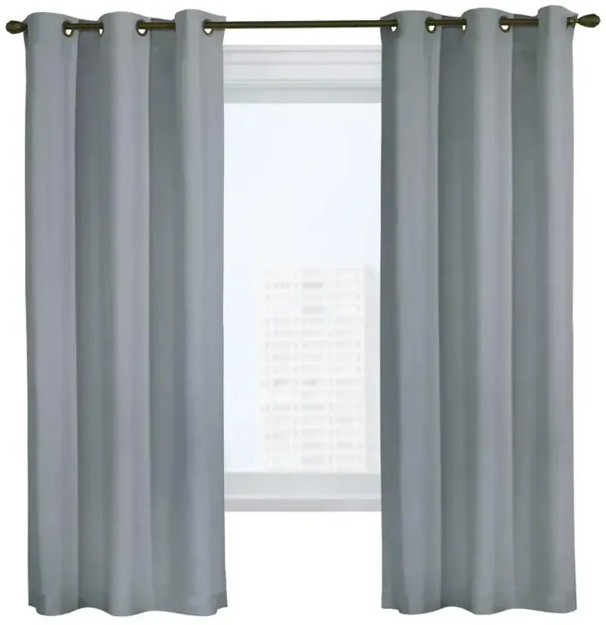 Commonwealth Weathermate Grommet Curtain Wide Panel Pair - 80x84", Dolphin Grey