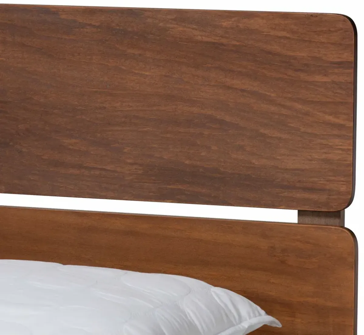 Baxton Studio Anthony Modern and Contemporary Walnut Brown Finished Wood King Size Panel Bed