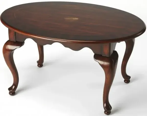 Hivvago 38 Inch  Brown Wood Oval Coffee Table