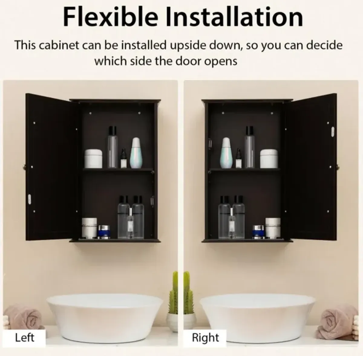 Hivvago Bathroom Wall Cabinet with Single Mirror Door and Adjustable Shelf