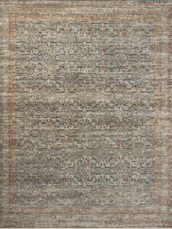 Heritage HER-12 Blue / Rust 2''5" x 8' Rug by Patent Pending