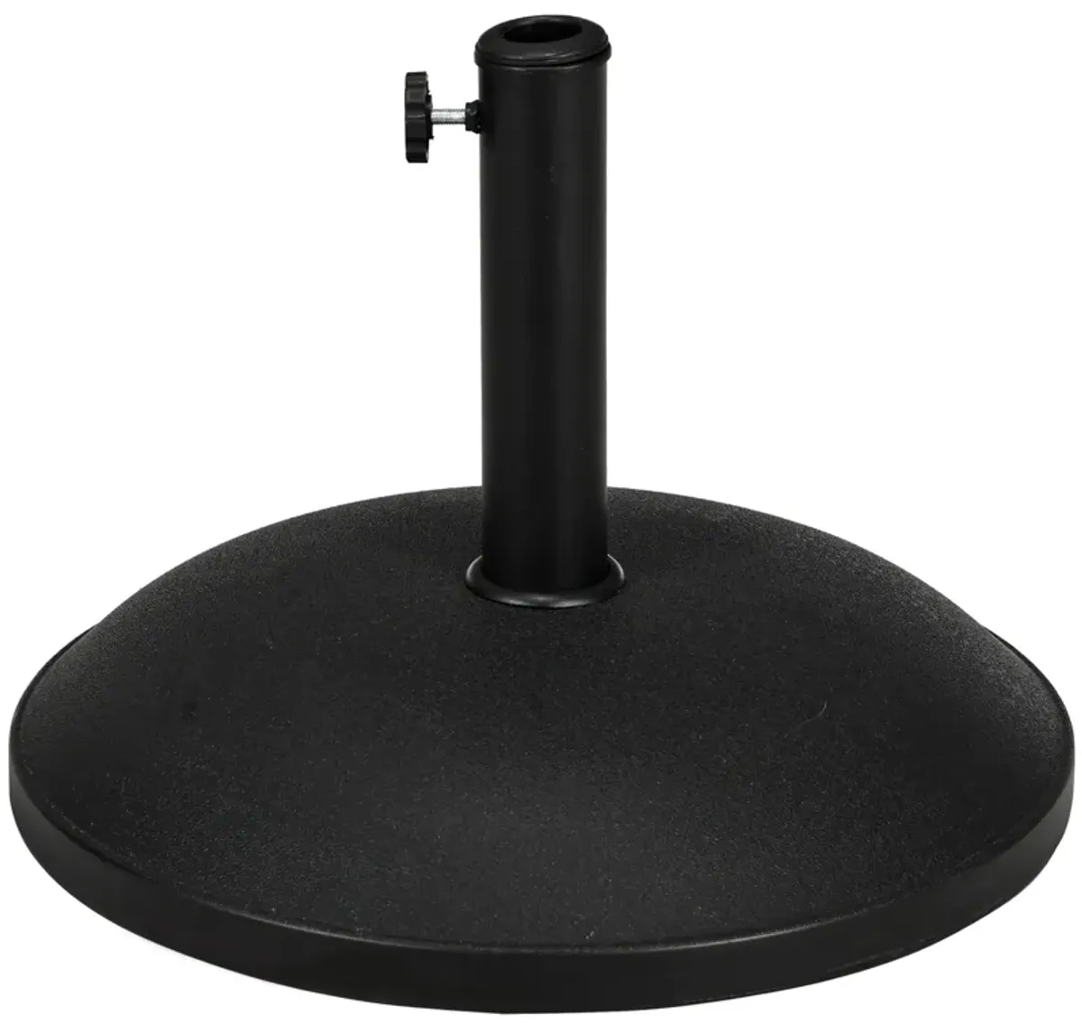 Outsunny 20" 55 lbs Round Cement Umbrella Base Stand Market Parasol Holder with Tightening Knob & Easy Setup, for ?1.3", ?1.5", ?1.9" Pole, for Lawn, Deck, Backyard, Garden, Black