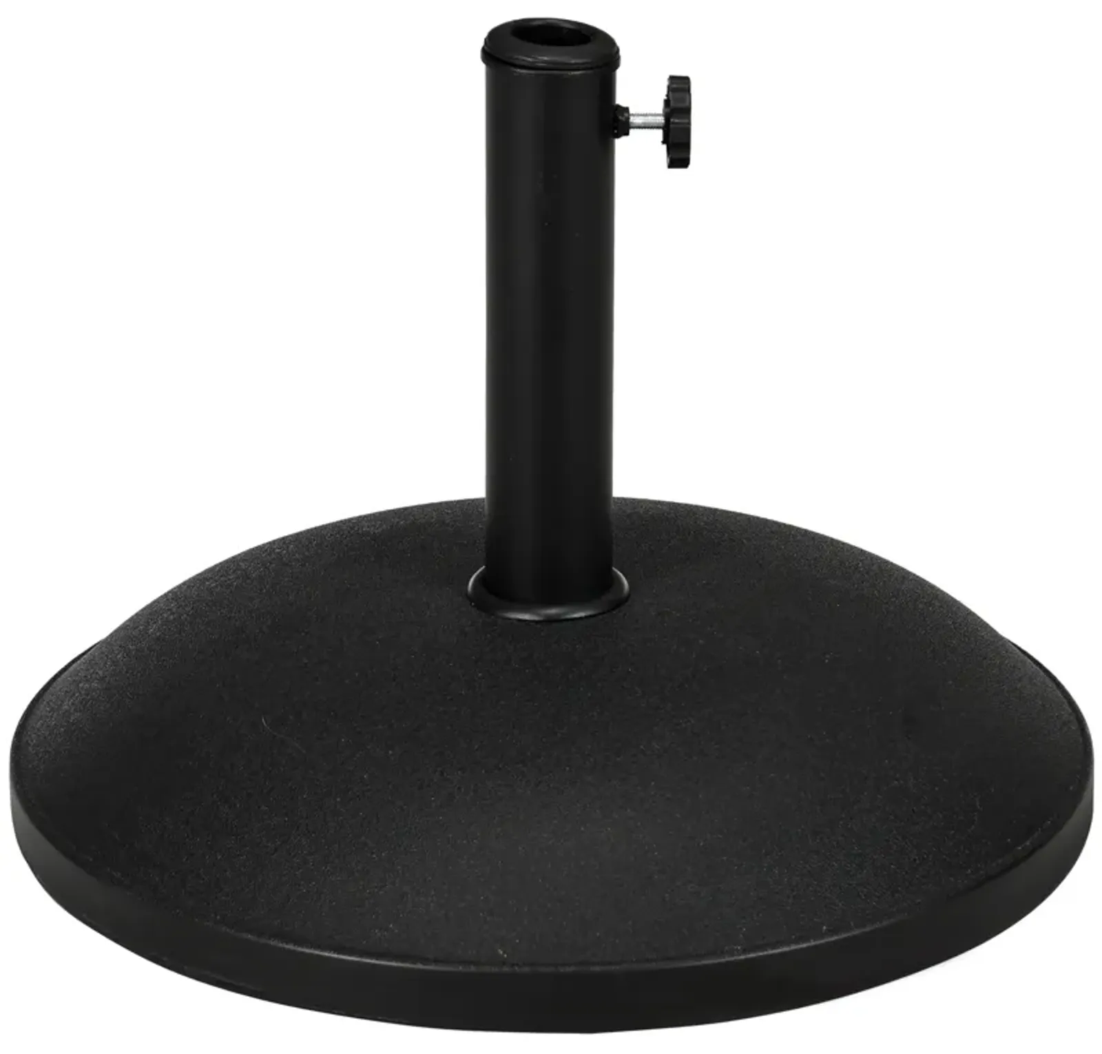 Outsunny 20" 55 lbs Round Cement Umbrella Base Stand Market Parasol Holder with Tightening Knob & Easy Setup, for ?1.3", ?1.5", ?1.9" Pole, for Lawn, Deck, Backyard, Garden, Black