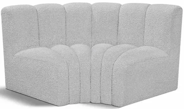 Meridian Furniture Arc Grey Boucle Fabric Modular Sofa