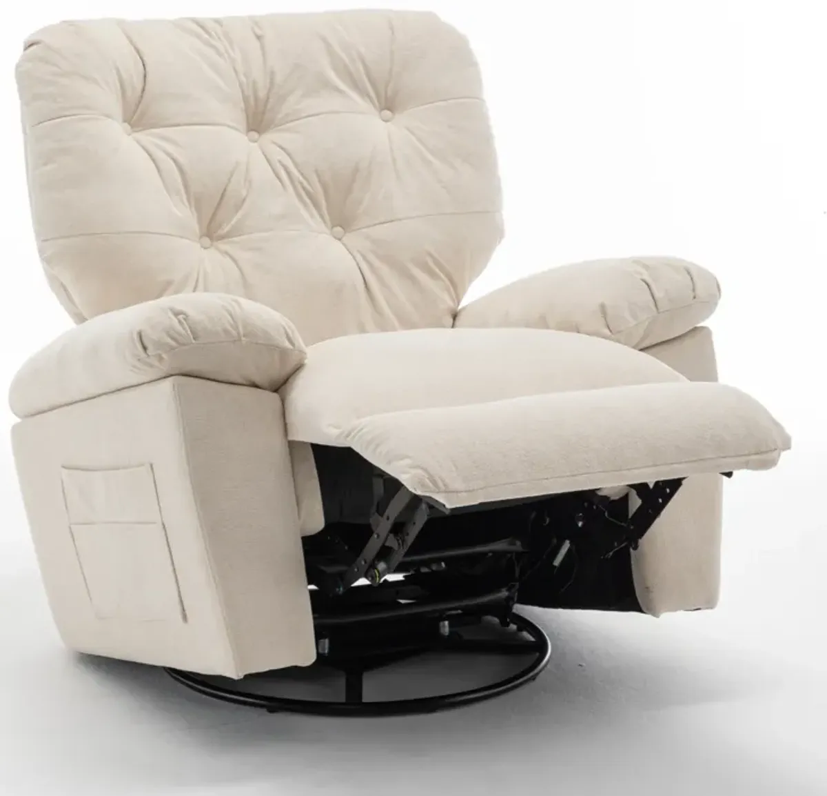 Merax Modern Fleece Recliner Chair with Manual Push Button