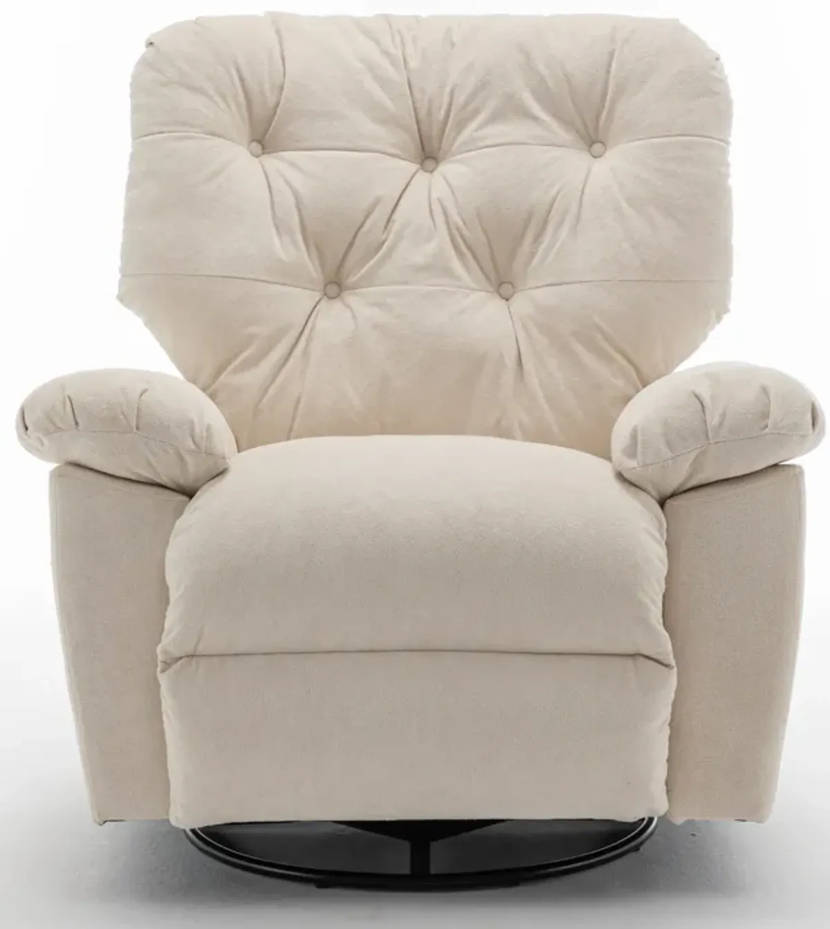 Merax Modern Fleece Recliner Chair with Manual Push Button