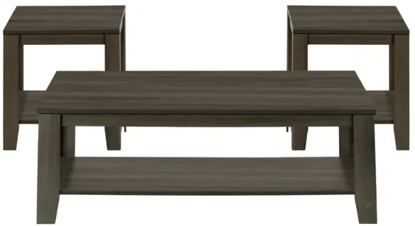 Monarch Specialties I 7883P Table Set, 3pcs Set, Coffee, End, Side, Accent, Living Room, Laminate, Brown, Transitional