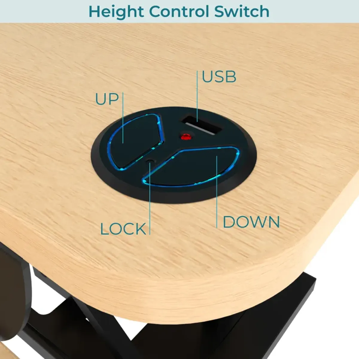 VersaDesk PowerPro® 36"W Electric Adjustable Standing Desk Converter, Maple