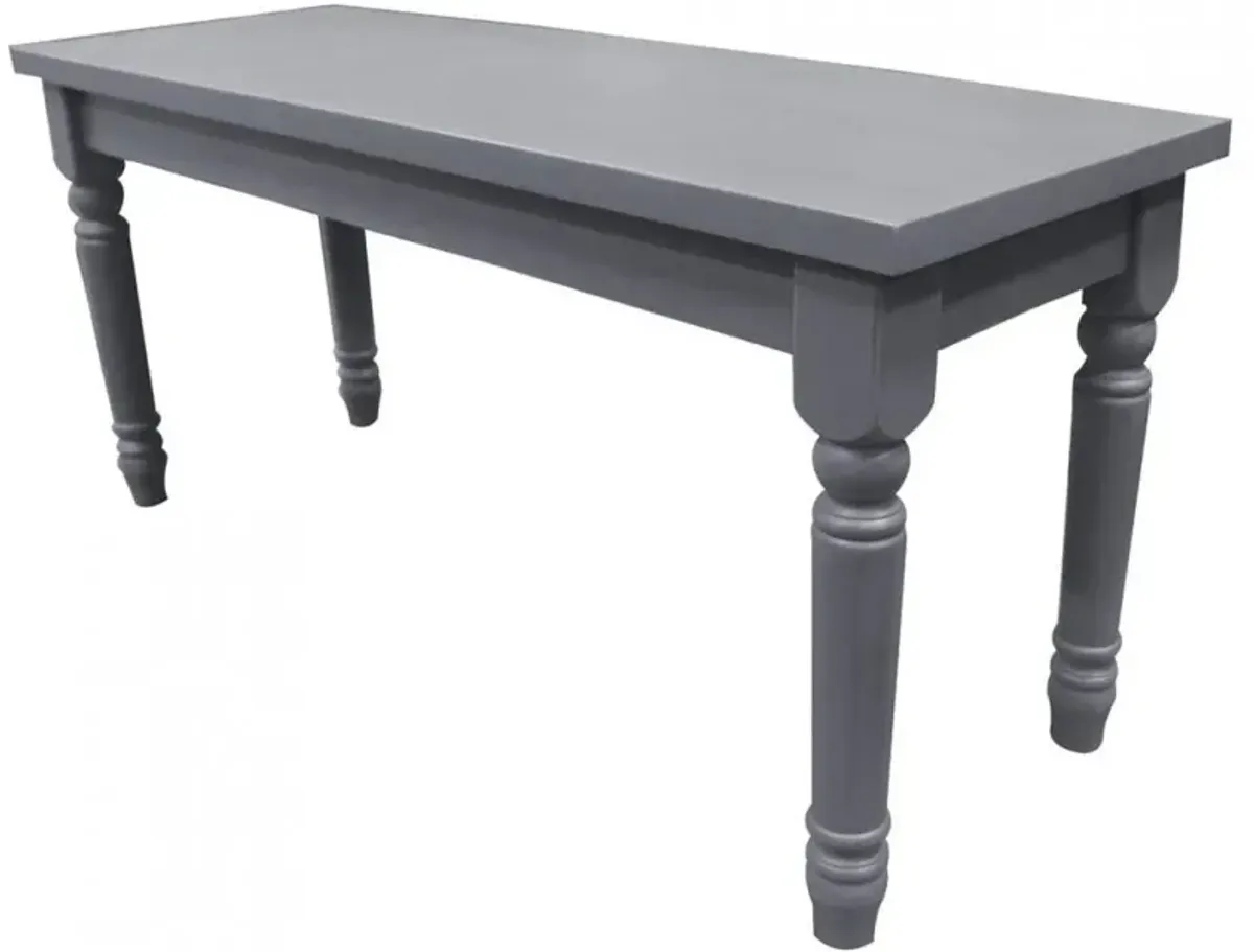 Best Master Luxembourg Solid Wood Dining Bench in Rustic Gray