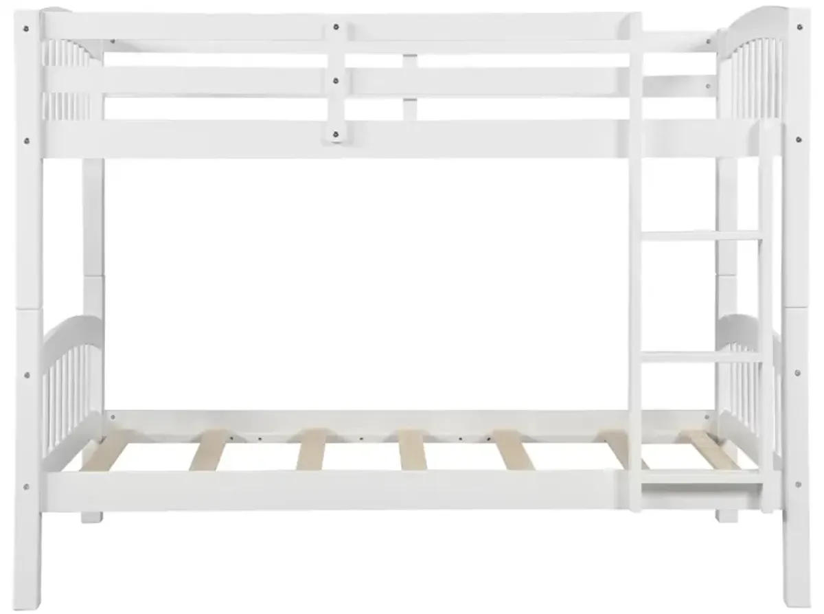 Twin Over Twin Bunk Bed With Ladder