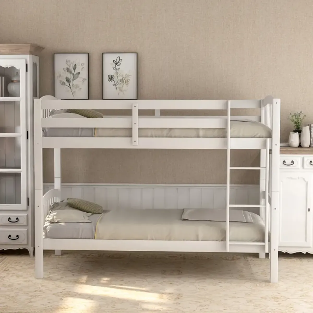 Twin Over Twin Bunk Bed With Ladder