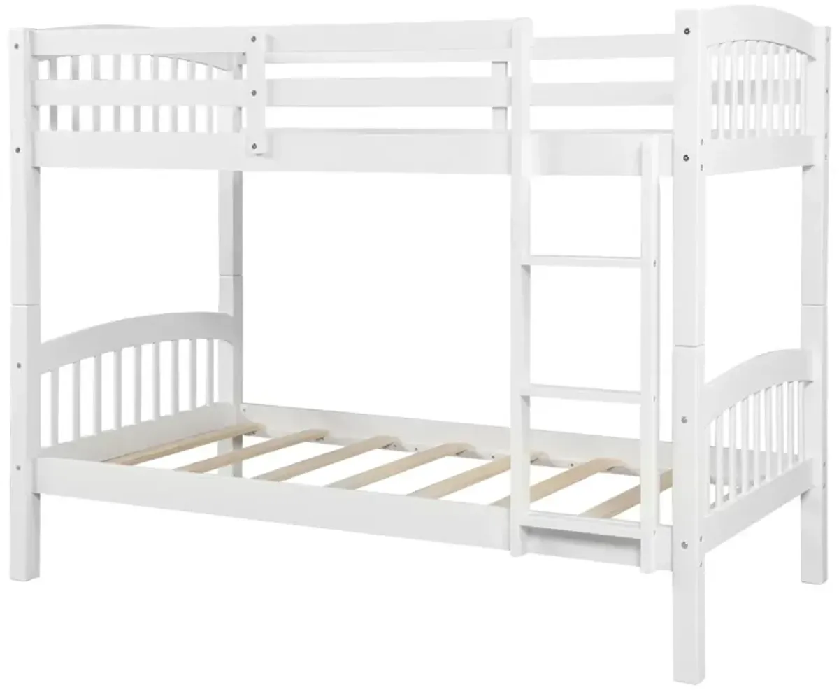 Twin Over Twin Bunk Bed With Ladder