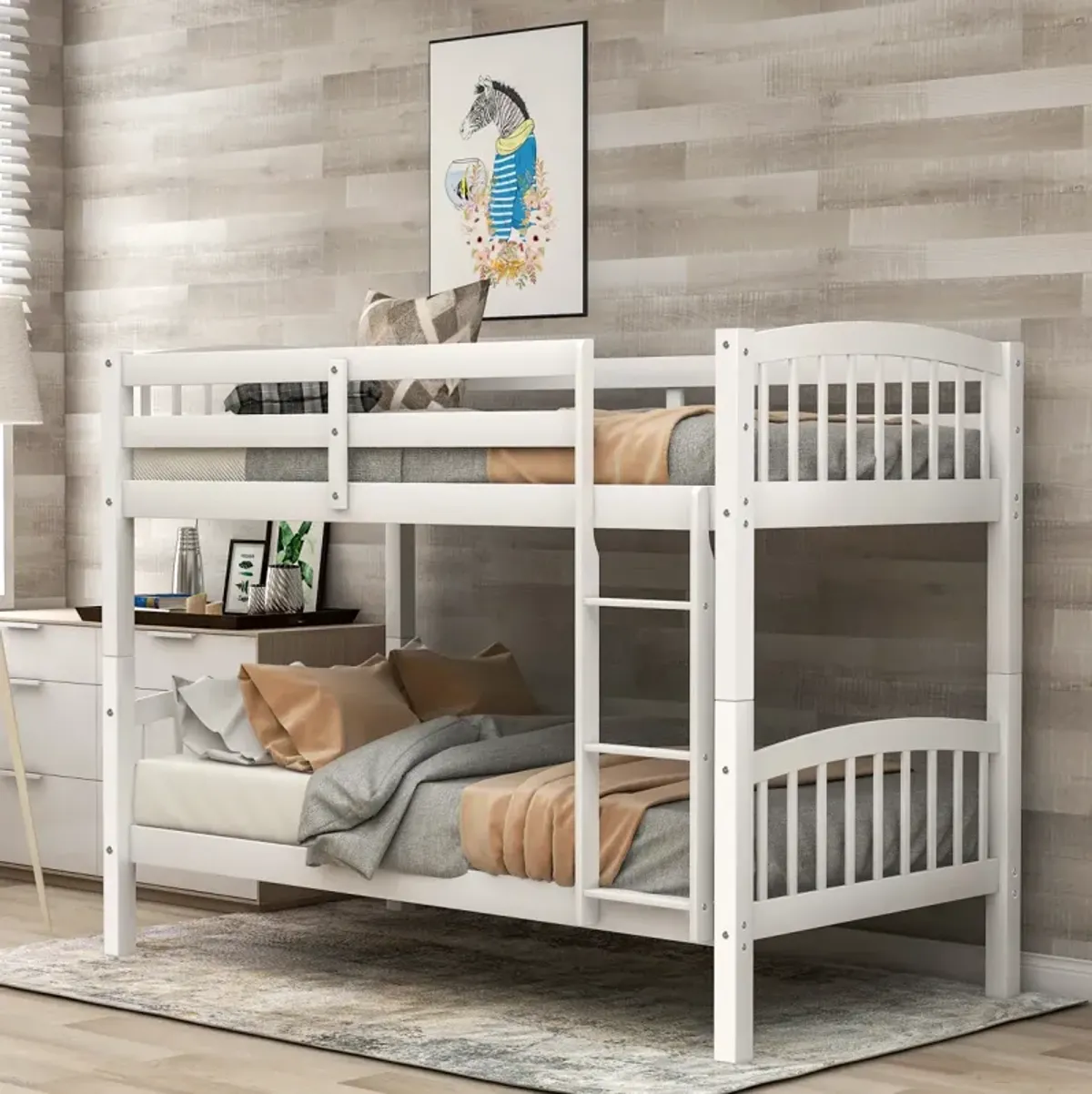 Twin Over Twin Bunk Bed With Ladder