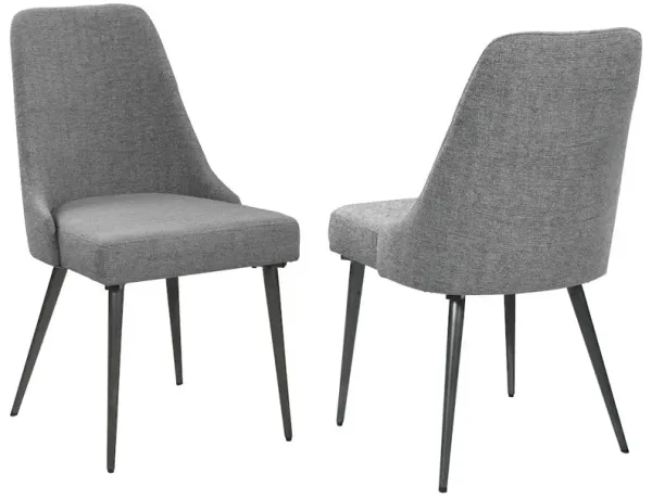 Alan Fabric Upholstered Dining Side Chair Grey (Set of 2)
