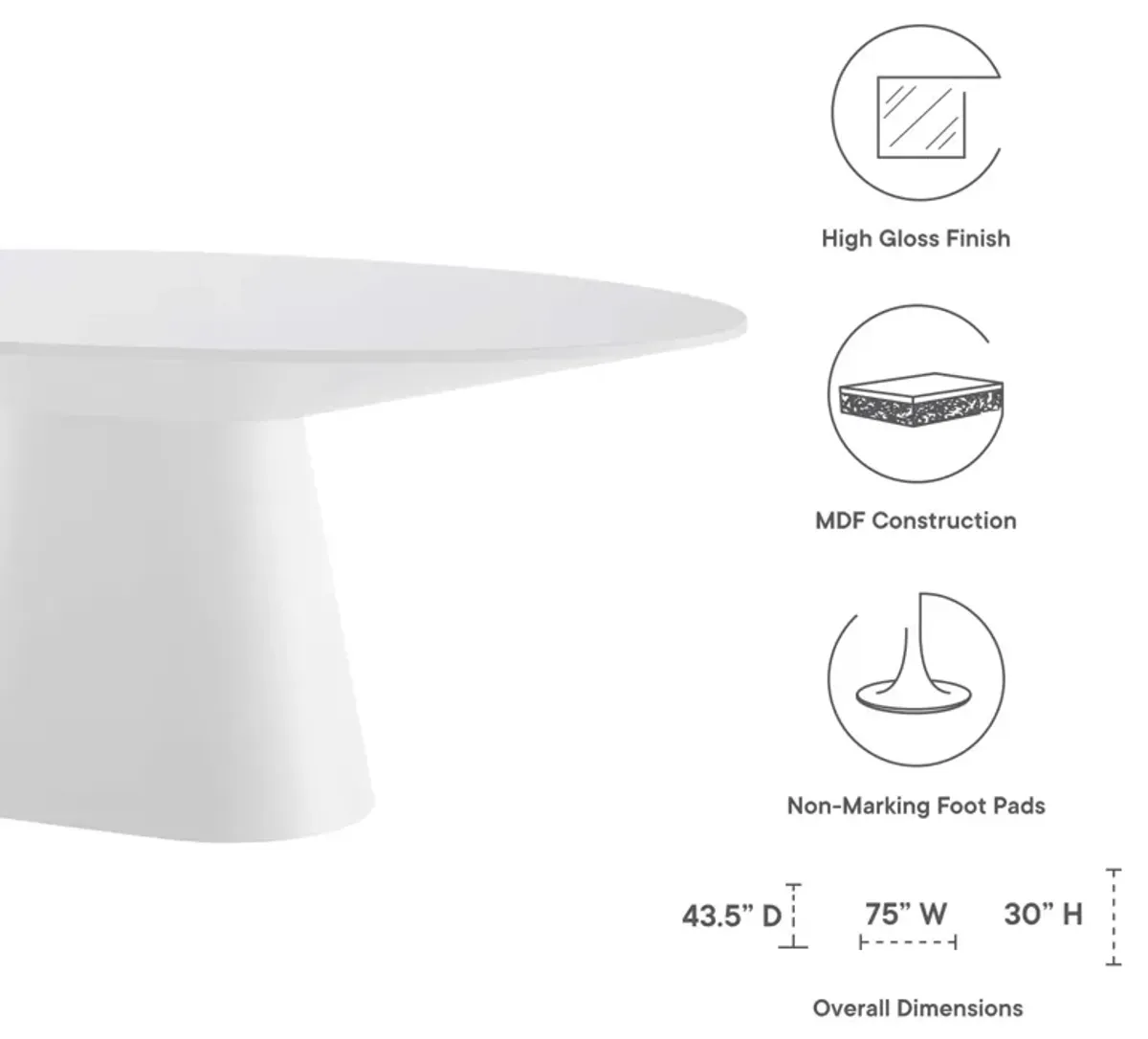 Modway - Provision 75" Oval Dining Table