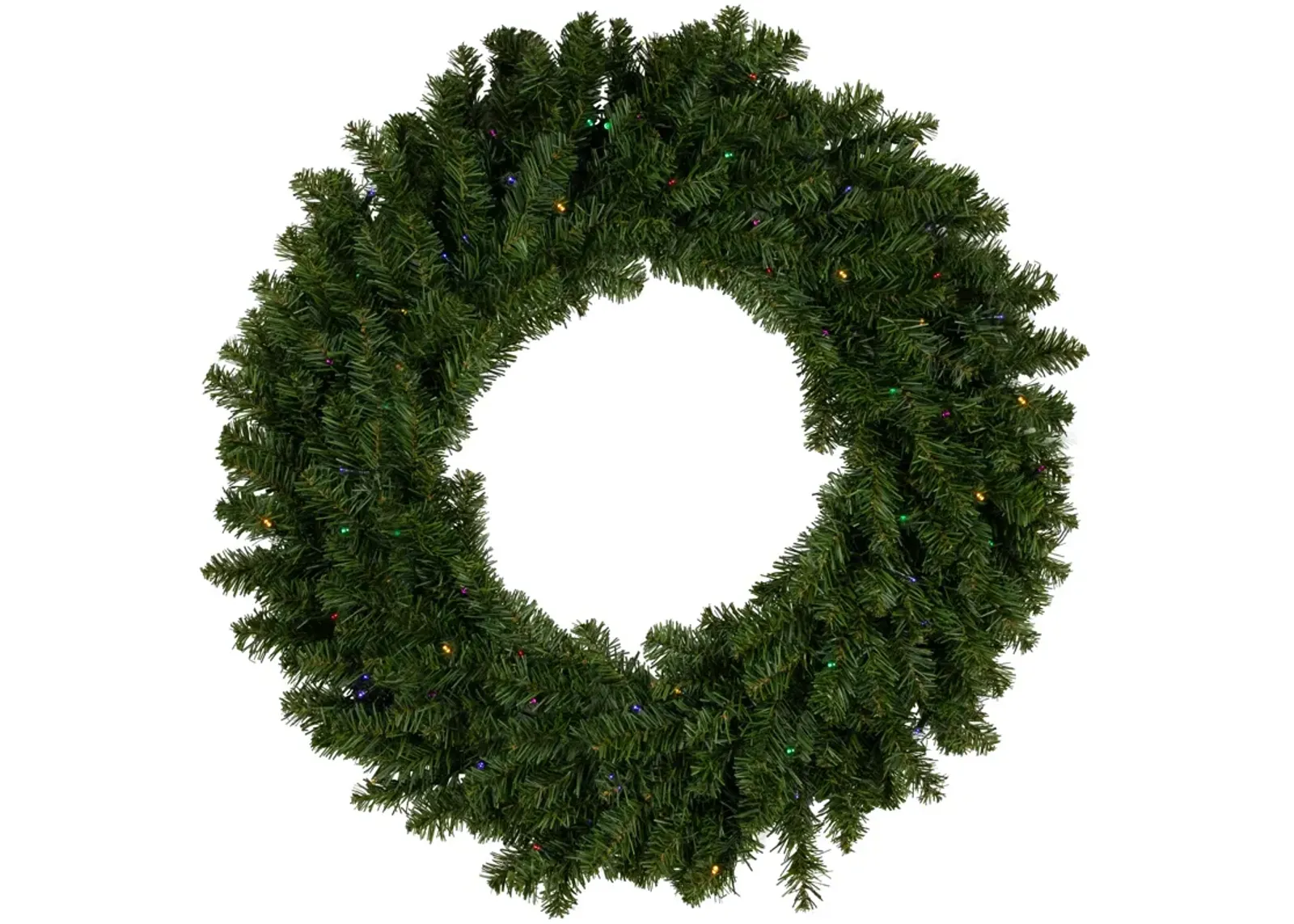 Pre-Lit  LED Canadian Pine Artificial Christmas Wreath  30-Inch  Multicolor Lights