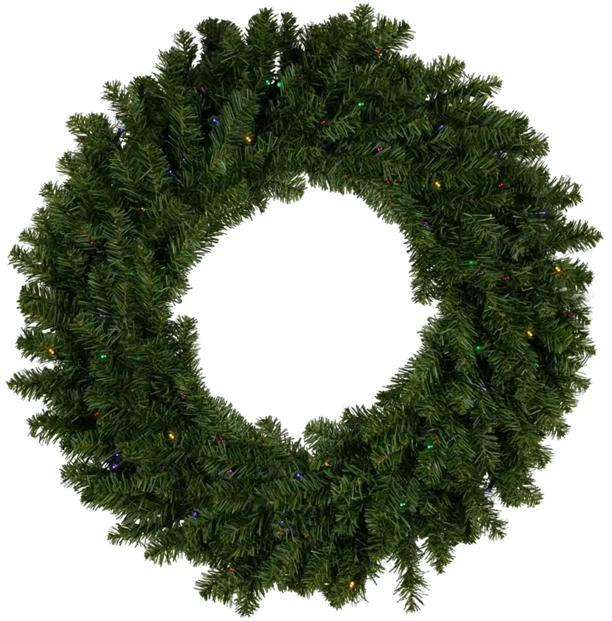 Pre-Lit  LED Canadian Pine Artificial Christmas Wreath  30-Inch  Multicolor Lights