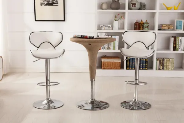 Streamdale Adjustable Swivel Barstool Set (White, 2-Pack)