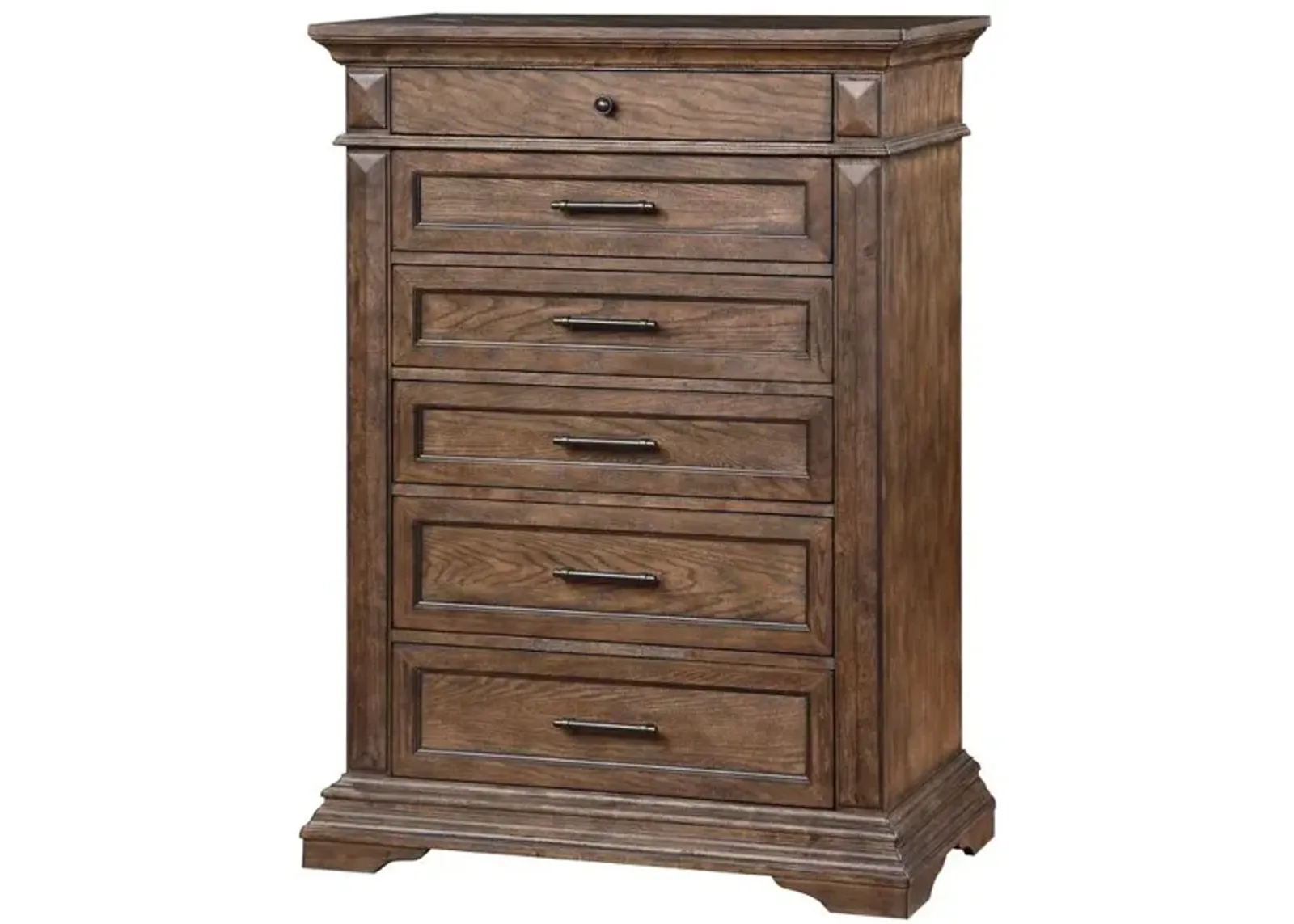 New Classic Furniture Furniture Mar Vista Solid Wood 6-Drawer Chest in Brushed Walnut