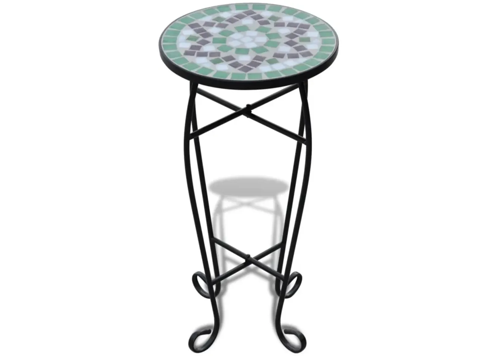 vidaXL Mosaic Side Table Plant Table Green White