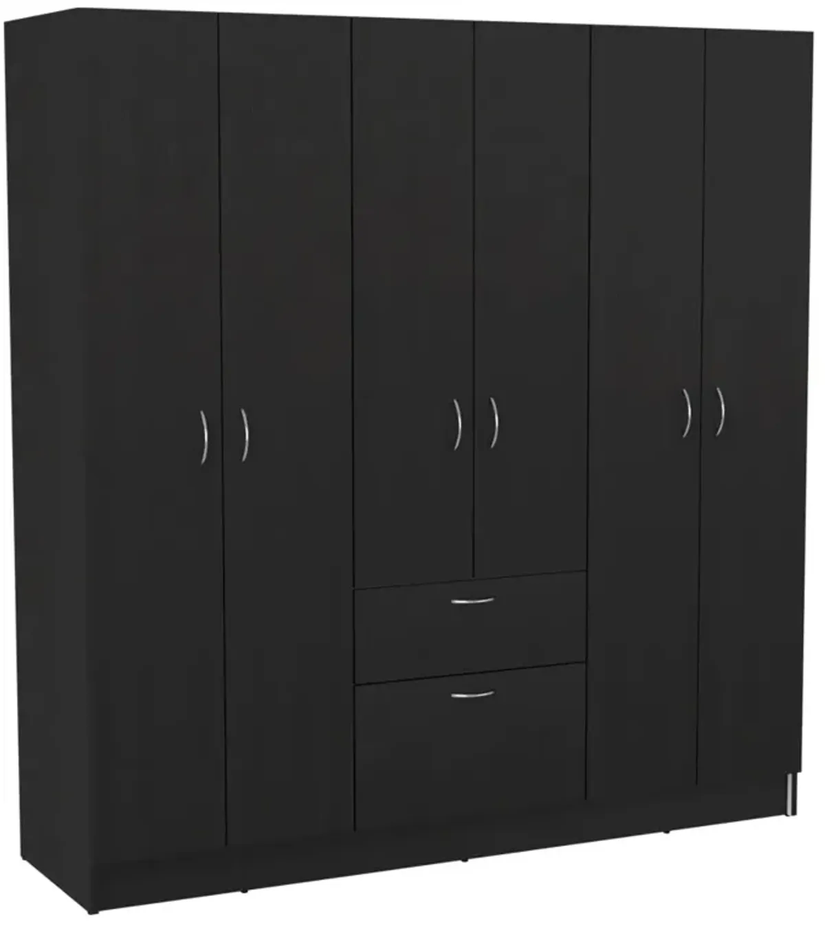 Six Doors Armoire Maya, Bedroom, Black / White