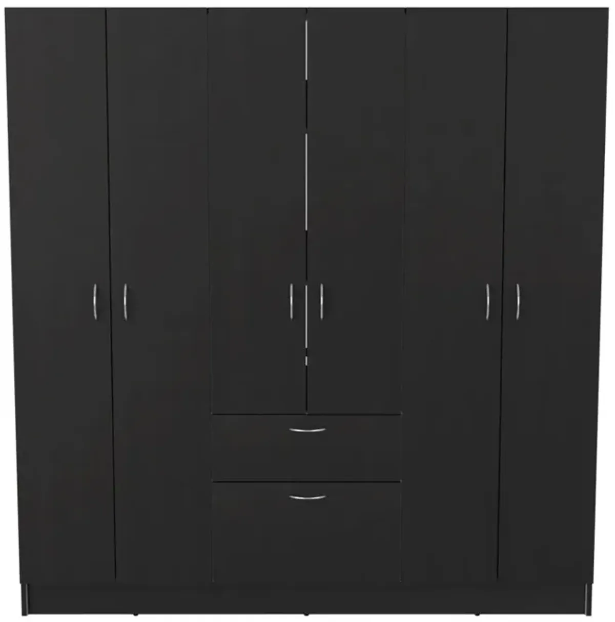 Six Doors Armoire Maya, Bedroom, Black / White