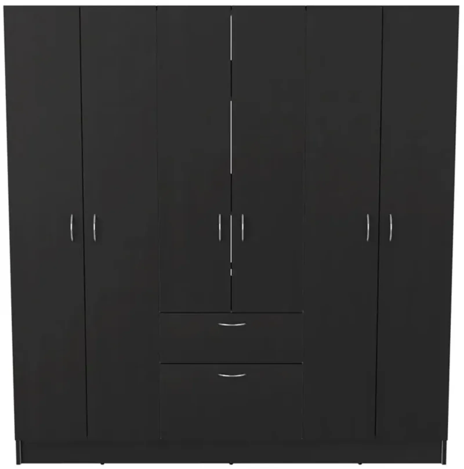 Six Doors Armoire Maya, Bedroom, Black / White