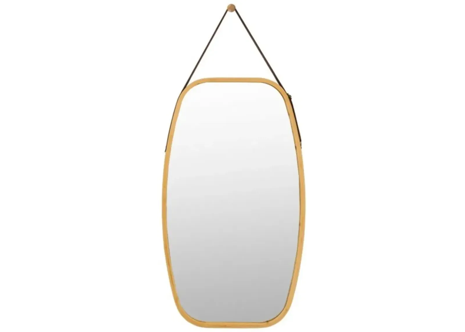 QuikFurn 30.5 Inch Bamboo Wall Mounted Bathroom Mirror