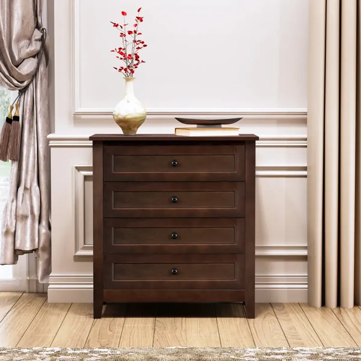 Vintage Style Wooden Buffet Console with Lockers