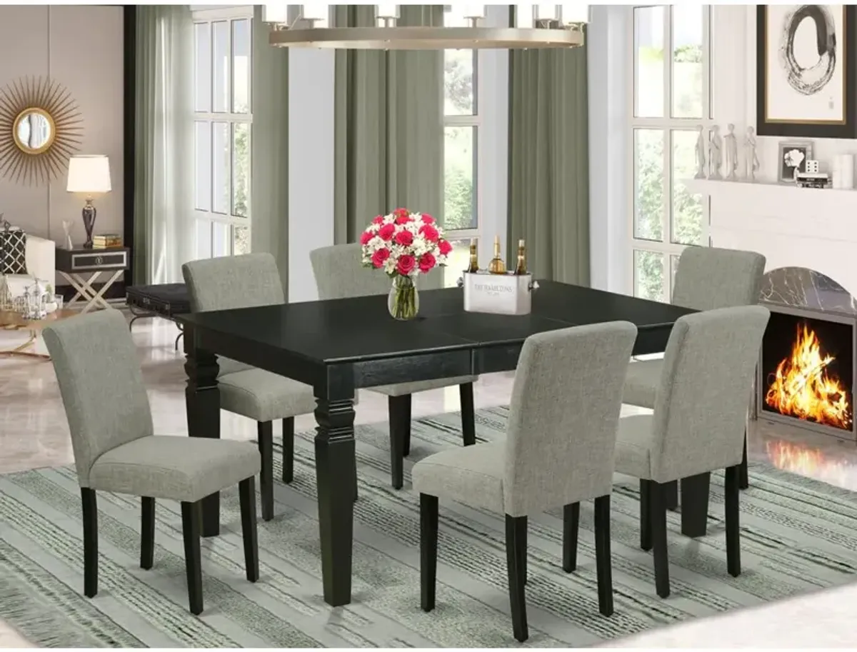 East West Furniture Dining Room Set Black, WEAB7-BLK-06