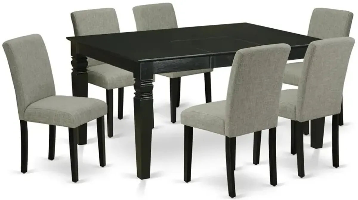 East West Furniture Dining Room Set Black, WEAB7-BLK-06