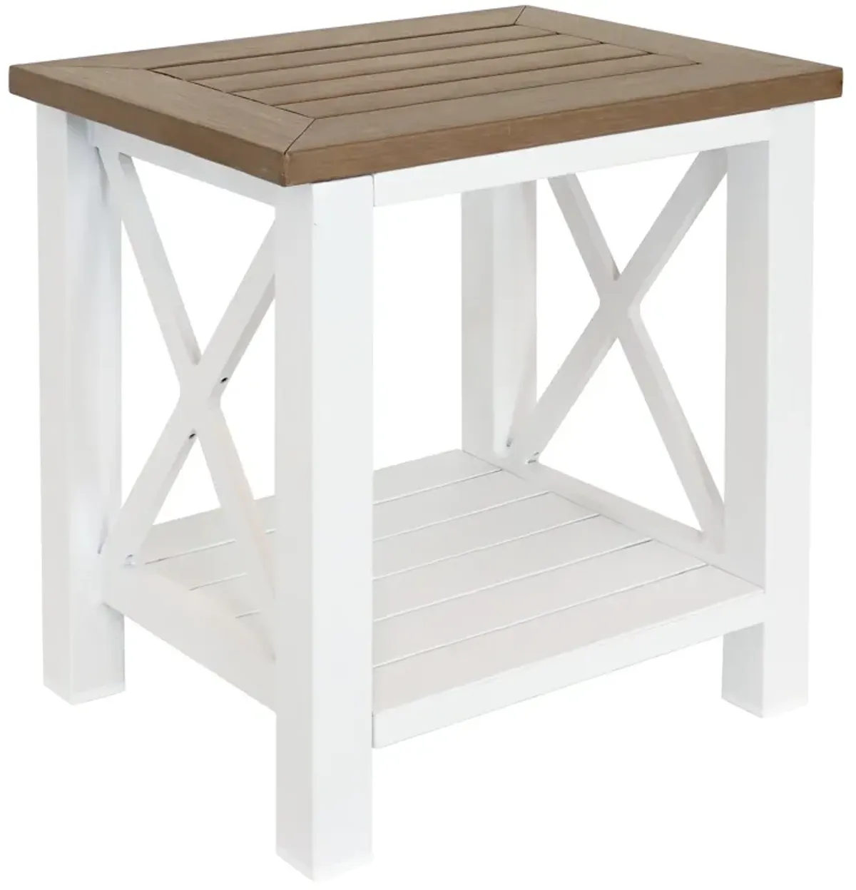 Sunnydaze 17.25 in Polystyrene Corner Stool with Storage Shelf - Farmhouse