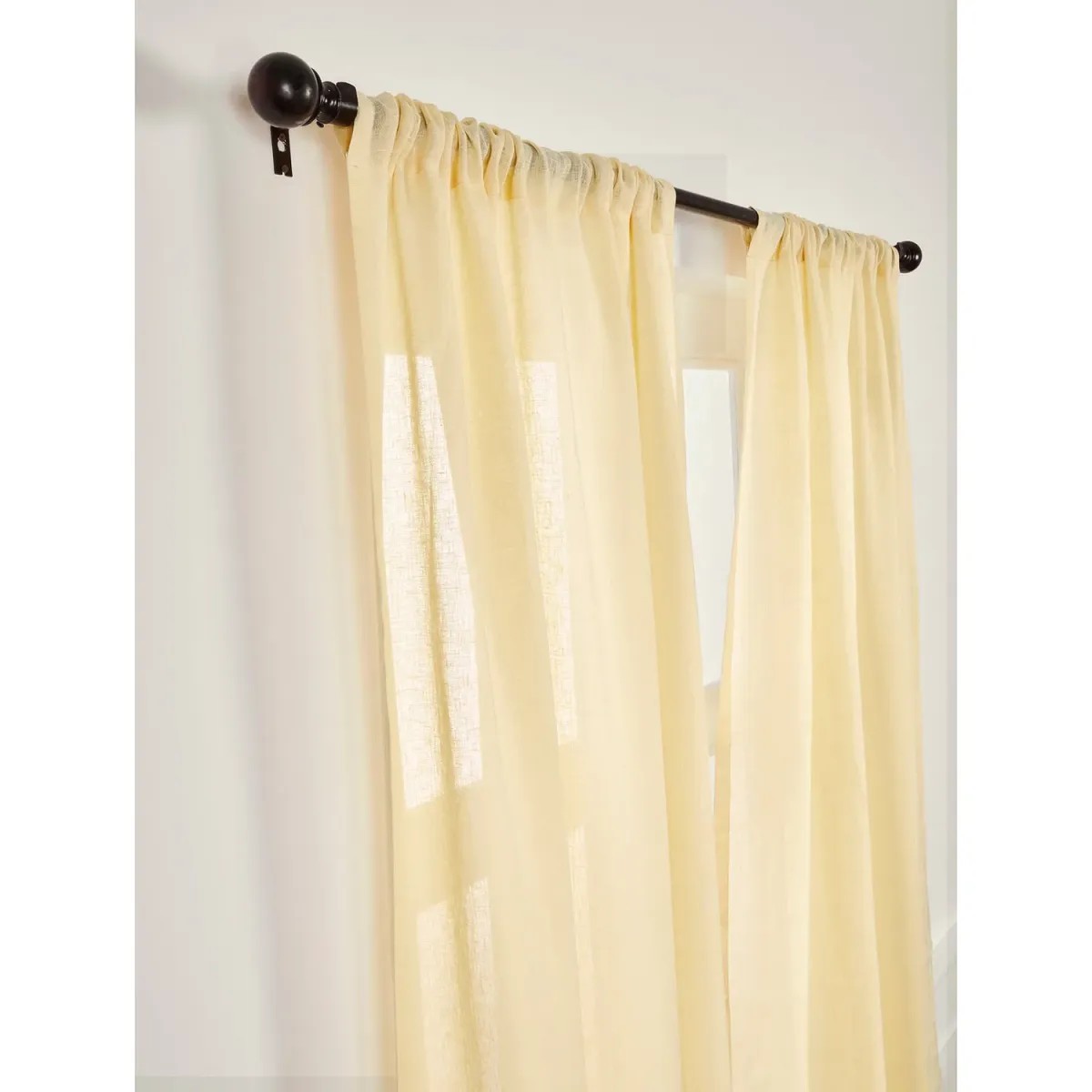 Solino Home 100% Pure Linen Sheer Curtain for Thanksgiving, Christmas