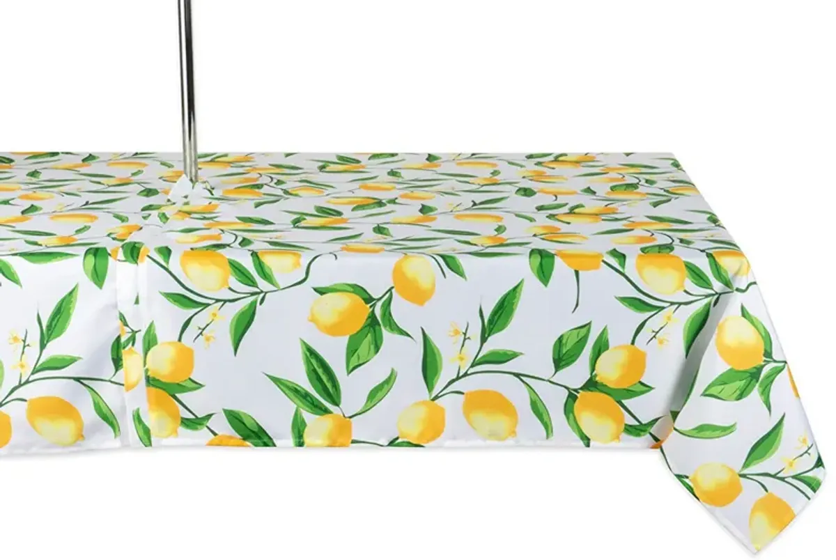 120" Zippered Outdoor Tablecloth with Lemon Bliss Print Design