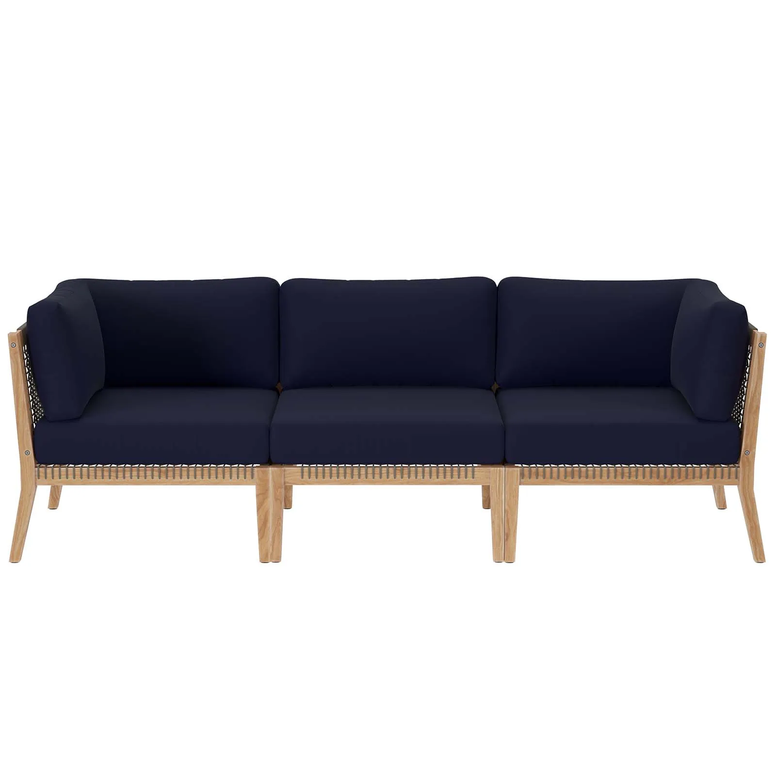 Modway - Clearwater Outdoor Patio Teak Wood Sofa