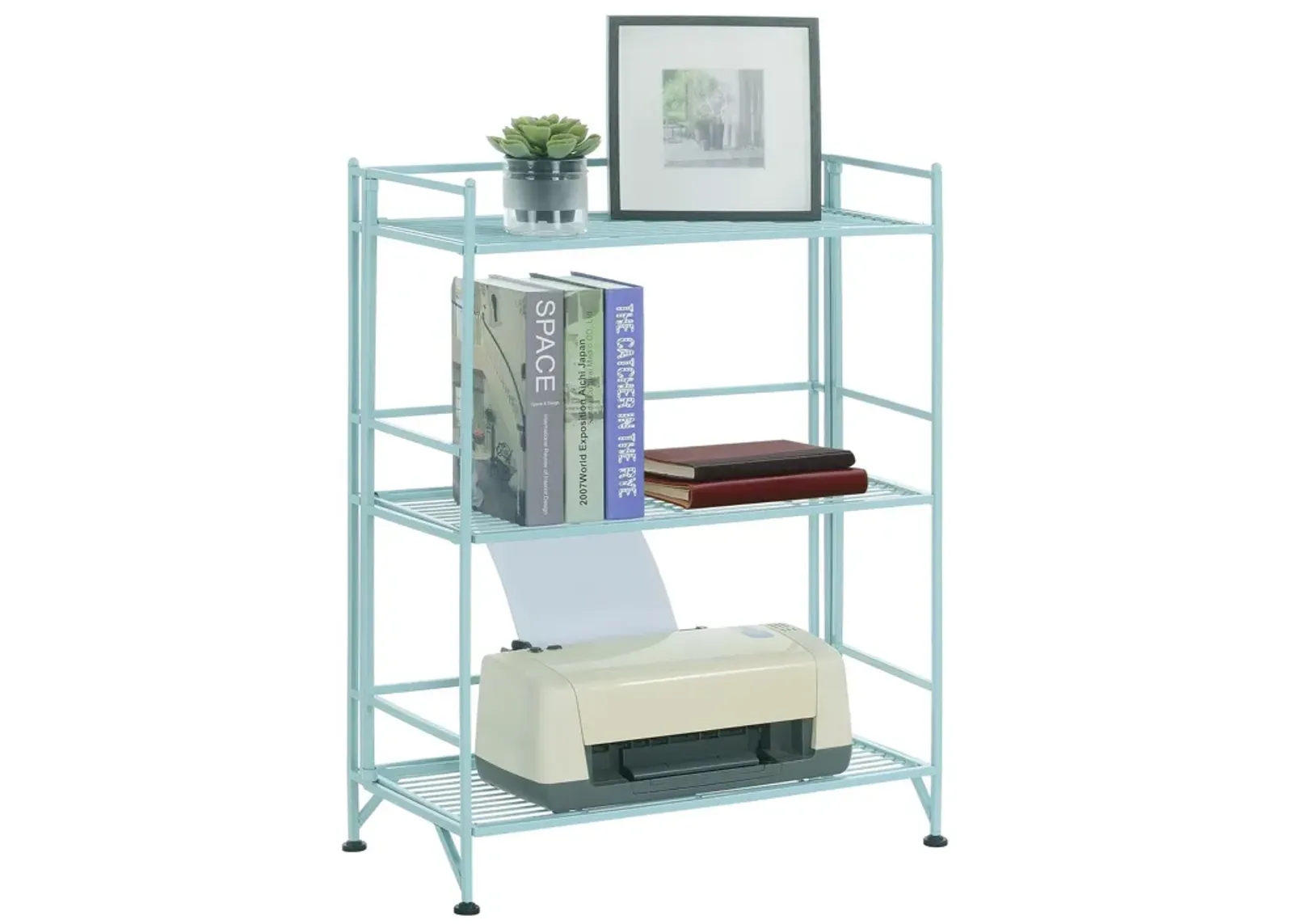 Xtra Storage 3 Tier Wide Folding Metal Shelf